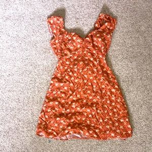 Floral orange dress